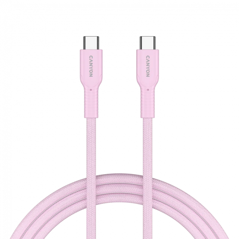 CANYON cable OnWire 60CL C-C 60W COLOR Braided 1m Pink - 1