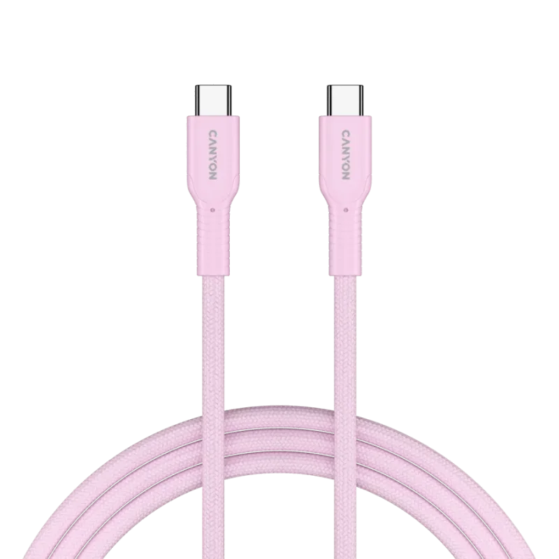 CANYON cable OnWire 60CL C-C 60W COLOR Braided 1m Pink - 1
