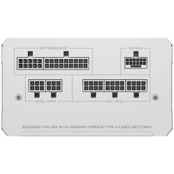 CORSAIR RM850e White, 850 Watt, Cybenetics Gold Certified, Fully Modular - 3