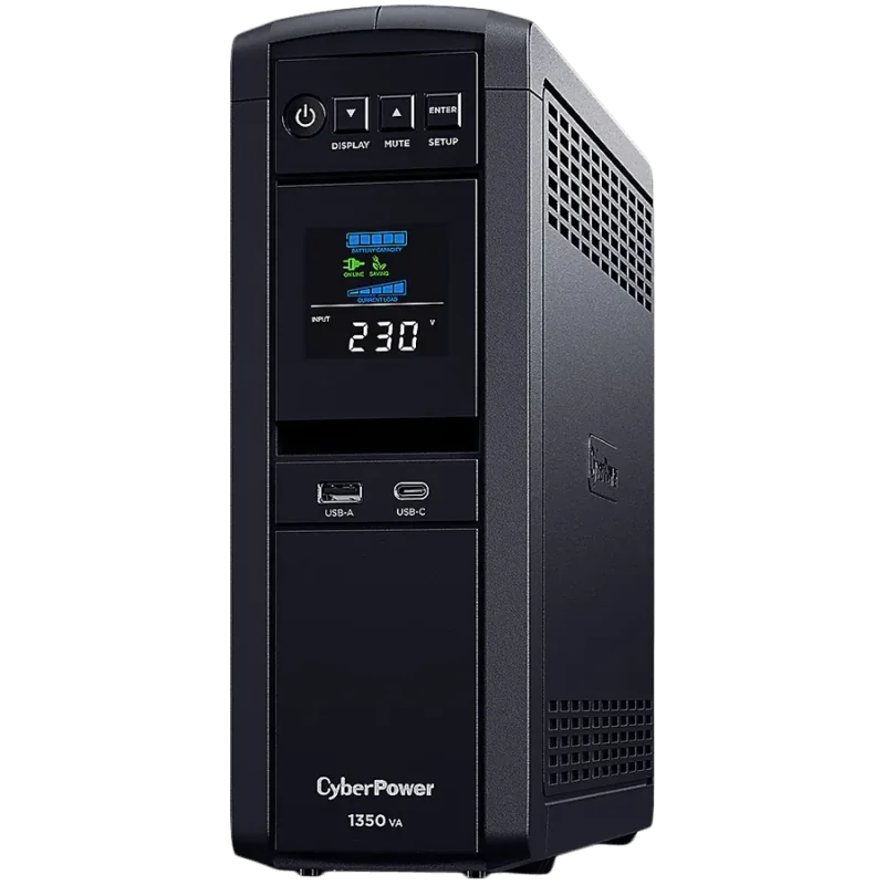 CyberPower UPS AVR,1350VA/810W, Line-Interactive, LCD display, Sine Wave output (for Active PFC ), 6x Schuko, Runtime at 500W ( 