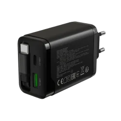 CANYON charger OnCharge 65RC Build-In Cable USB-C 65W 1xPD 1xQC EU Black - 6