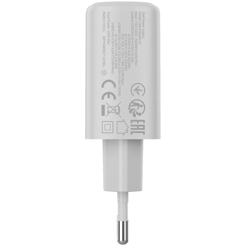 CANYON charger OnCharge 200 20W 1xPD 1xQC EU White - 1