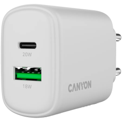 CANYON charger OnCharge 200 20W 1xPD 1xQC EU White - 5