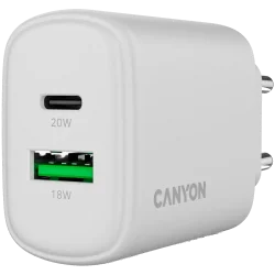 CANYON charger OnCharge 200 20W 1xPD 1xQC EU White - 5