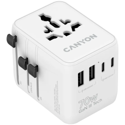 CANYON Travel Adapter OnTour 70 EU/UK/US/AUS 70W White - 1
