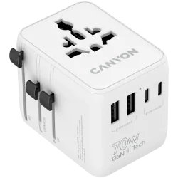 CANYON Travel Adapter OnTour 70 EU/UK/US/AUS 70W White - 1