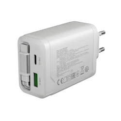 CANYON charger OnCharge 65RC Build-In Cable USB-C 65W 1xPD 1xQC EU White - 6