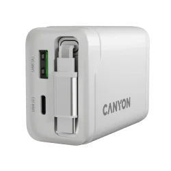 CANYON charger OnCharge 65RC Build-In Cable USB-C 65W 1xPD 1xQC EU White - 7