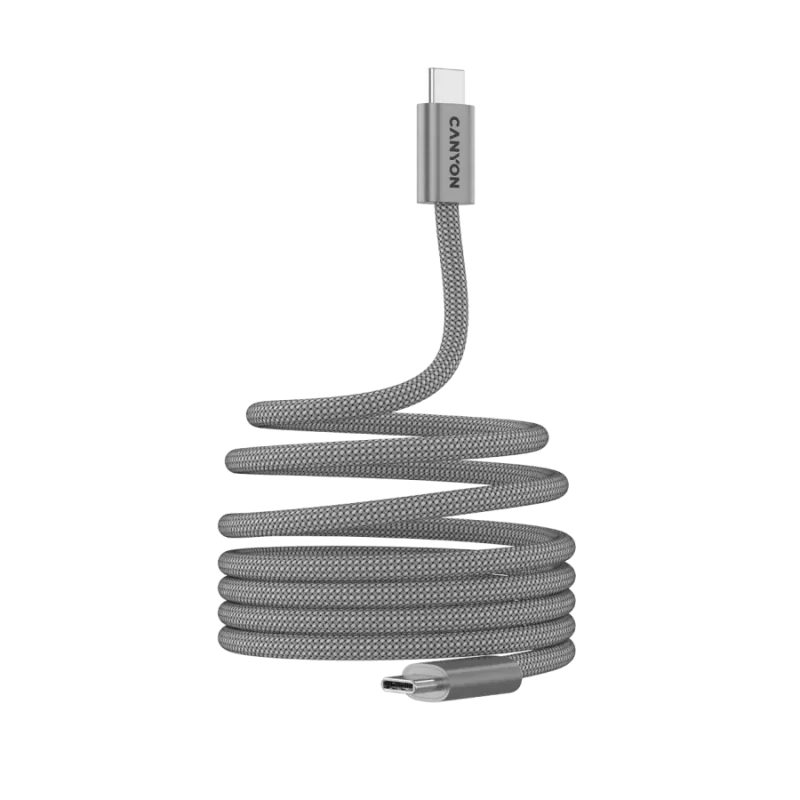CANYON cable OnWire 60MG C-C 60W Magnet Braided 1m Light Grey - 1