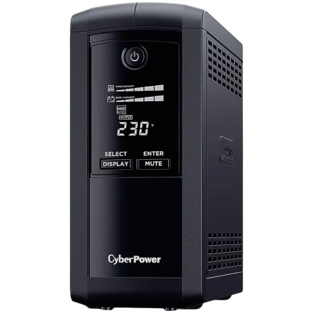 CyberPower UPS с AVR ,Line-Interactive, LCD display,700VA/390W, 4x Schuko, Runtime at 90W ( min ):33, Surge and Spike protection