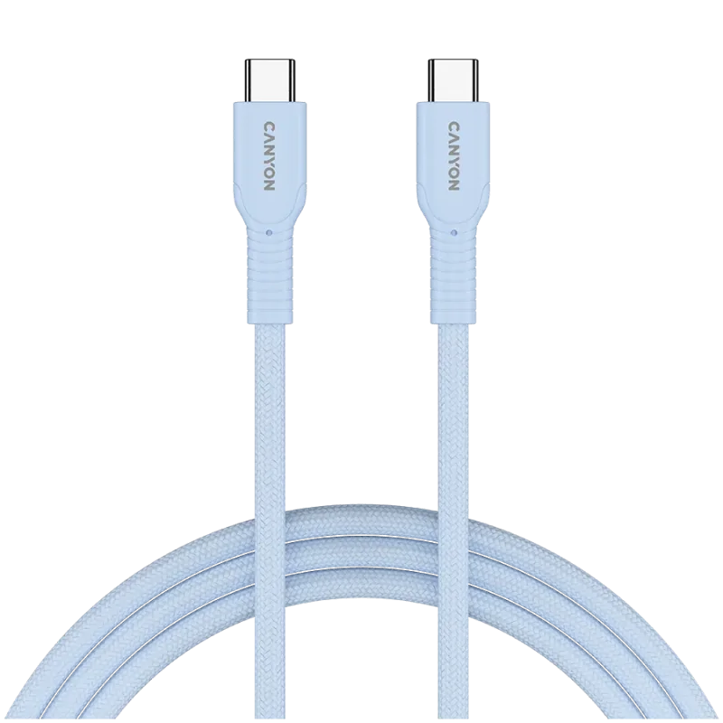 CANYON cable OnWire 60CL C-C 60W COLOR Braided 1m Light Blue - 1