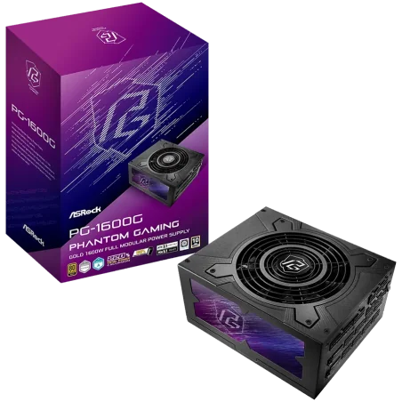 Asrock PG-1600G, 1600W, 80 Plus Gold, Fully Modular PSU, Japanese Capacitors, 2x EPS 12V CPU(4+4pin), 2x PCIe5.1 (12+4pin), 8x P