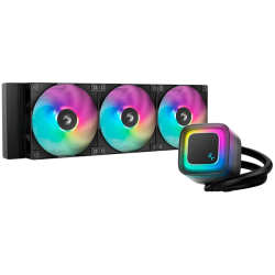 DeepCool LE360 V2, 360mm CPU Liquid Cooler, 3x120mm PWM ARGB Fans, ARGB block, Black, LGA1851/1700/1200/1151/1150/1155, AMD AM5/