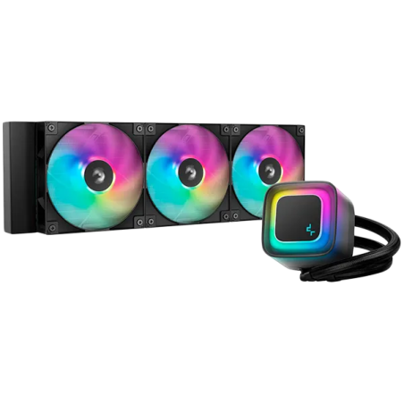 DeepCool LE360 V2, 360mm CPU Liquid Cooler, 3x120mm PWM ARGB Fans, ARGB block, Black, LGA1851/1700/1200/1151/1150/1155, AMD AM5/