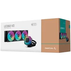 DeepCool LE360 V2, 360mm CPU Liquid Cooler, 3x120mm PWM ARGB Fans, ARGB block, Black, LGA1851/1700/1200/1151/1150/1155, AMD AM5/