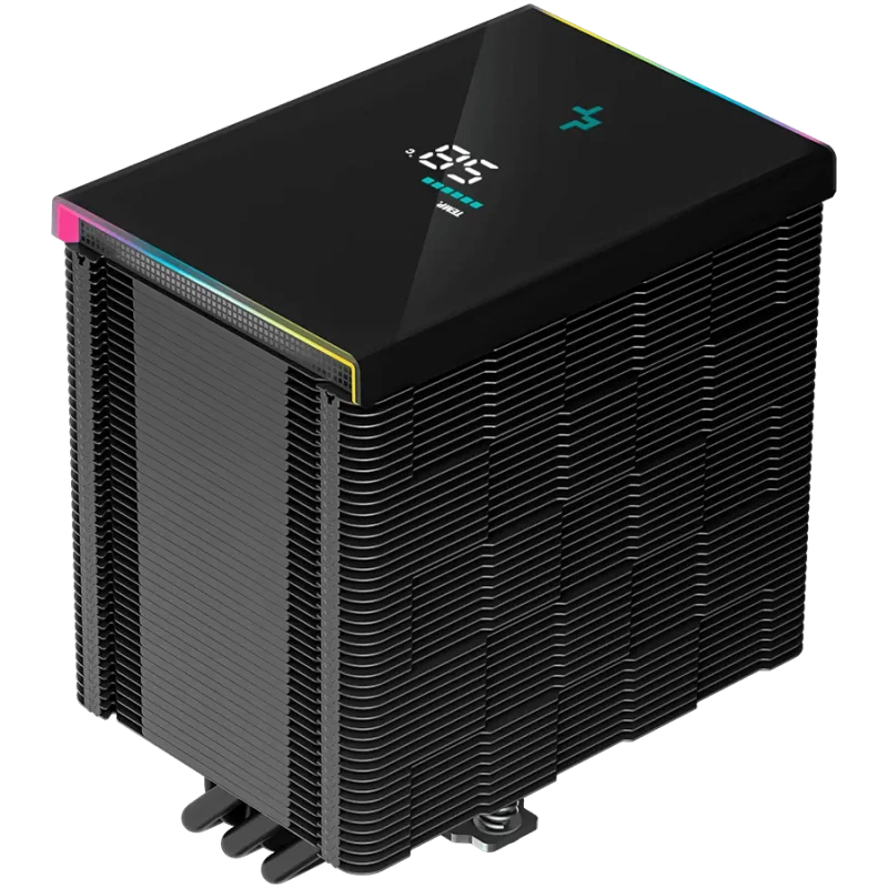 DeepCool AK500 Digital, CPU Air Cooler, 1x120mm FK120 PWM FDB Fan, Digital Display, ARGB, TDP 240W, 5 Heatpipes, Black, LGA2066/