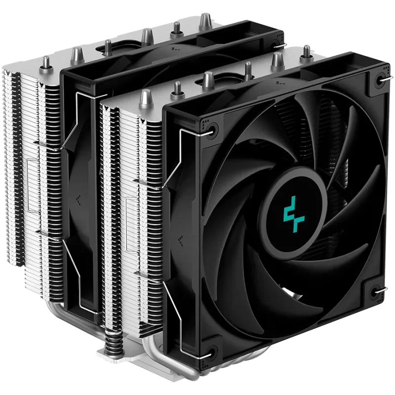 DeepCool AG620, CPU Air Cooler, 2x120mm PWM Fan, TDP 260W, 6 Heatpipes, LGA2066/2011-v3/2011/1700/1200/115x, AMD AM5/AM4, 129x13
