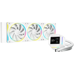 DeepCool LM360 WH, 360mm CPU Liquid Cooler, 2.4" LCD screen, 3x120mm FL12 SE ARGB PWM Fans, Fluid Dynamic Bearing, White, Intel 