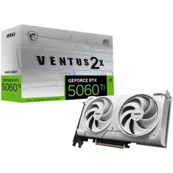MSI Video Card NVIDIA GeForce RTX 5060 Ti 16G VENTUS 2X OC WHITE PLUS, 16GB GDDR7, 128-bit, 2602 MHz Boost, 4608 CUDA Cores, PCI