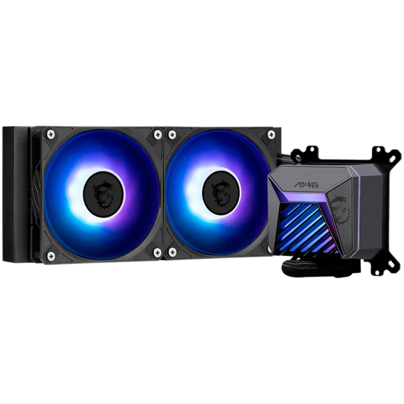 MSI MAG CORELIQUID A15 240, 2x120mm Pre-installed ARGB Daisy Chain Fans, Adjustable Offset Kit, Replacable Top Cover, Copper Bas