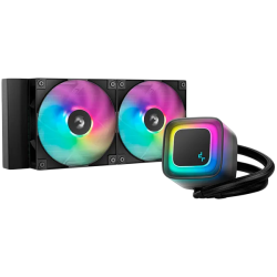 DeepCool LE240 V2, 240mm CPU Liquid Cooler, 2x120mm PWM ARGB Fans, ARGB block, Black, LGA1851/1700/1200/1151/1150/1155, AMD AM5/