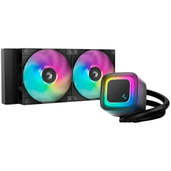 DeepCool LE240 V2, 240mm CPU Liquid Cooler, 2x120mm PWM ARGB Fans, ARGB block, Black, LGA1851/1700/1200/1151/1150/1155, AMD AM5/