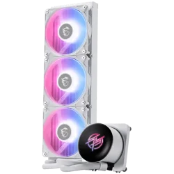 MSI MPG CORELIQUID P13 360 WHITE, 3x120mm Pre-installed CycloBlade 9 ARGB Daisy Chain Fans, 2.1-inch LCD screen, Copper Base, UN
