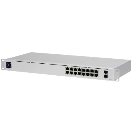 Ubiquiti USW-16-PoE 16-port Layer 2 PoE switch, 8 x GbE PoE+, 8 x GbE ports, 2 x 1G SFP ports, 42W total PoE Power, fanless, sil