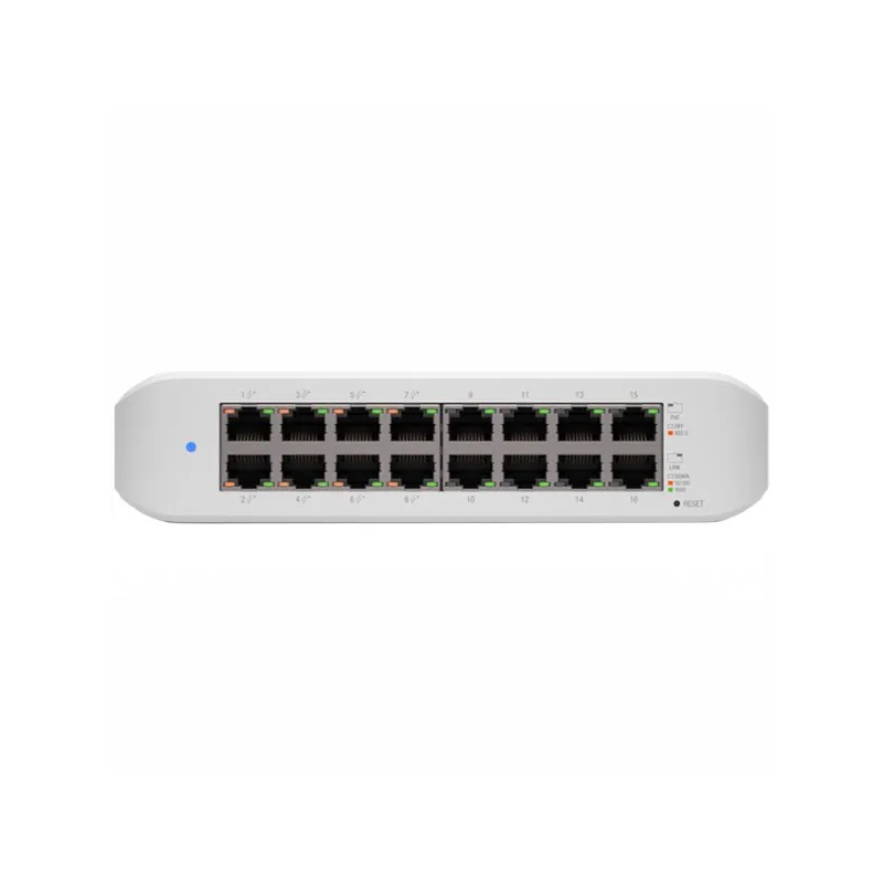 UBIQUITI Lite 16 PoE (8) GbE PoE+, (8) GbE ports 45W total PoE availability Wall mountable. - 1