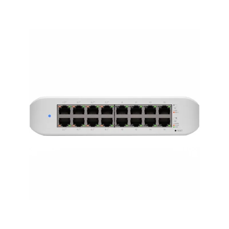 UBIQUITI Lite 16 PoE (8) GbE PoE+, (8) GbE ports 45W total PoE availability Wall mountable. - 1