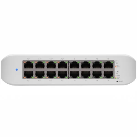 UBIQUITI Lite 16 PoE (8) GbE PoE+, (8) GbE ports 45W total PoE availability Wall mountable. - 1