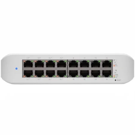 UBIQUITI Lite 16 PoE (8) GbE PoE+, (8) GbE ports 45W total PoE availability Wall mountable. - 1