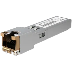 Ubiquiti UACC-CM-RJ45-MG SFP+ to RJ45 adapter, 1/2.5/5/10 GbE is a RJ45 transceiver that can be inserted into an SFP port in ord