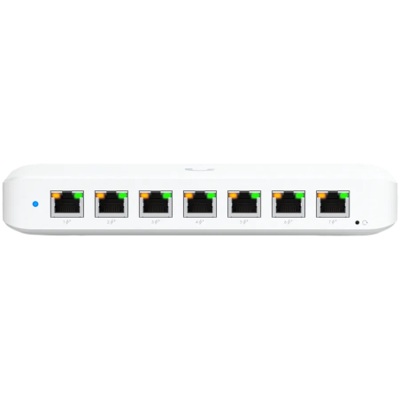 Ubiquiti USW-Ultra-210W-EU compact, Layer 2, 8-port GbE PoE switch with versatile mounting options, 7x GbE PoE+ output ports, Gb