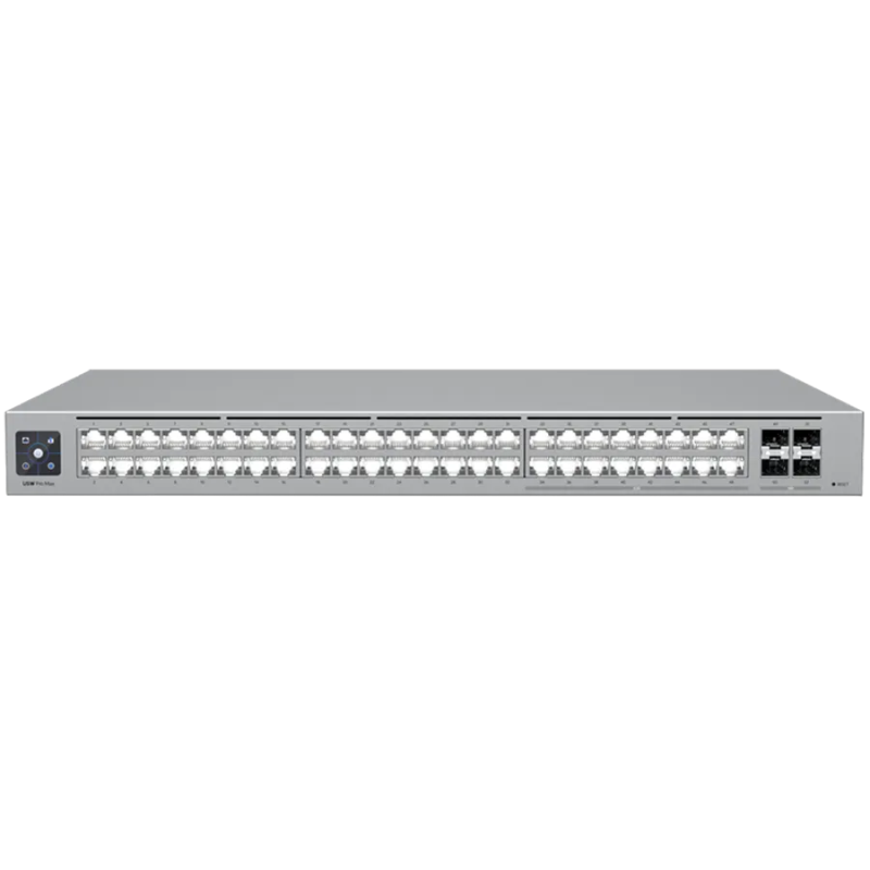 Ubiquiti 48-port, Layer 3 Etherlighting switch with 2.5 GbE, 16x 2.5 GbE RJ45 ports, 32x GbE RJ45 ports, 4x 10G SFP+ ports - 1