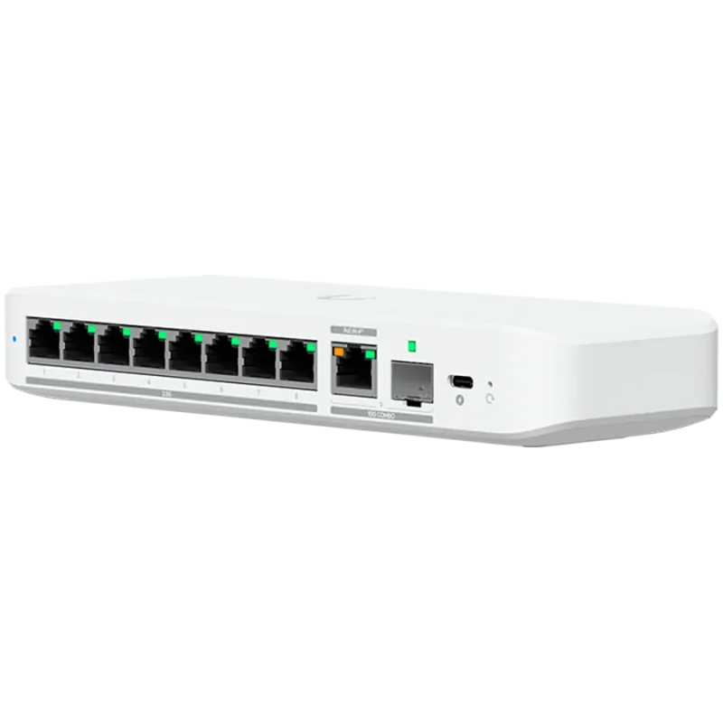 Ubiquiti switch USW-Flex-2.5G-8-EU 8-port 2.5 GbE ports, 10 GbE PoE+ input port for power / SFP+ port combo - 1