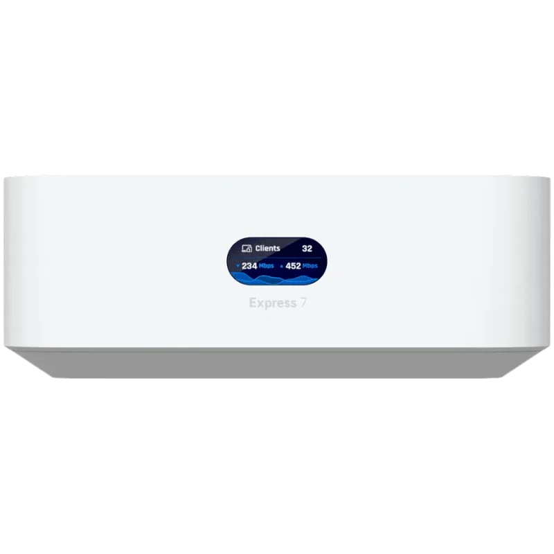 Ubiquiti UniFi Express 7 UX7 Mesh-scalable, super-compact 10G Cloud Gateway with integrated WiFi 7, 10 GbE RJ45 WAN port, 2.5 Gb