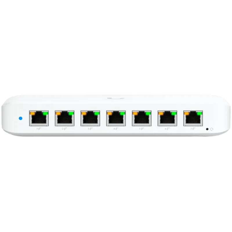 Ubiquiti USW-Ultra-60W Layer 2, 8-port GbE PoE switch: 7x GbE PoE+ output ports, GbE port with optional PoE++ input - 1