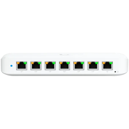 Ubiquiti USW-Ultra-60W Layer 2, 8-port GbE PoE switch: 7x GbE PoE+ output ports, GbE port with optional PoE++ input - 1