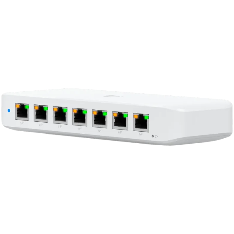 Ubiquiti USW-Ultra-60W Layer 2, 8-port GbE PoE switch: 7x GbE PoE+ output ports, GbE port with optional PoE++ input - 1