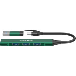 CANYON hub DS-02 4in1 USB-A/C Green - 1