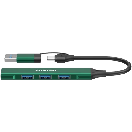 CANYON hub DS-02 4in1 USB-A/C Green - 1