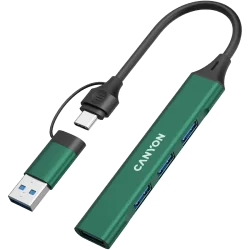 CANYON hub DS-02 4in1 USB-A/C Green - 2