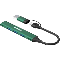 CANYON hub DS-02 4in1 USB-A/C Green - 5