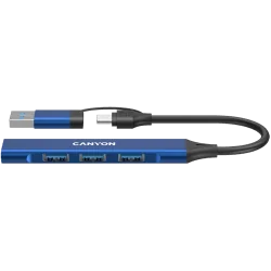CANYON hub DS-02 4in1 USB-A/C Blue - 1