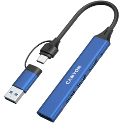 CANYON hub DS-02 4in1 USB-A/C Blue - 2