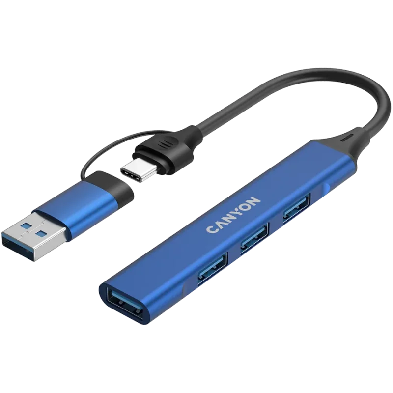 CANYON hub DS-02 4in1 USB-A/C Blue - 1