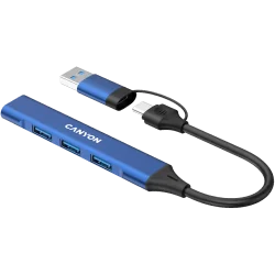 CANYON hub DS-02 4in1 USB-A/C Blue - 5