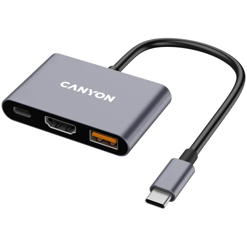 CANYON hub DS-4 3in1 USB-C Grey - 1