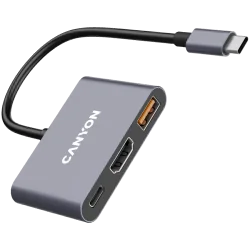 CANYON hub DS-4 3in1 USB-C Grey - 3